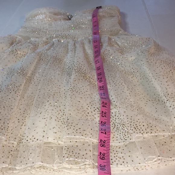 PROM SPEECHLESS 11 Jr. Satin& Tulle Dress 🍒Boned Bustier White & Gold Stunning - Picture 8 of 16